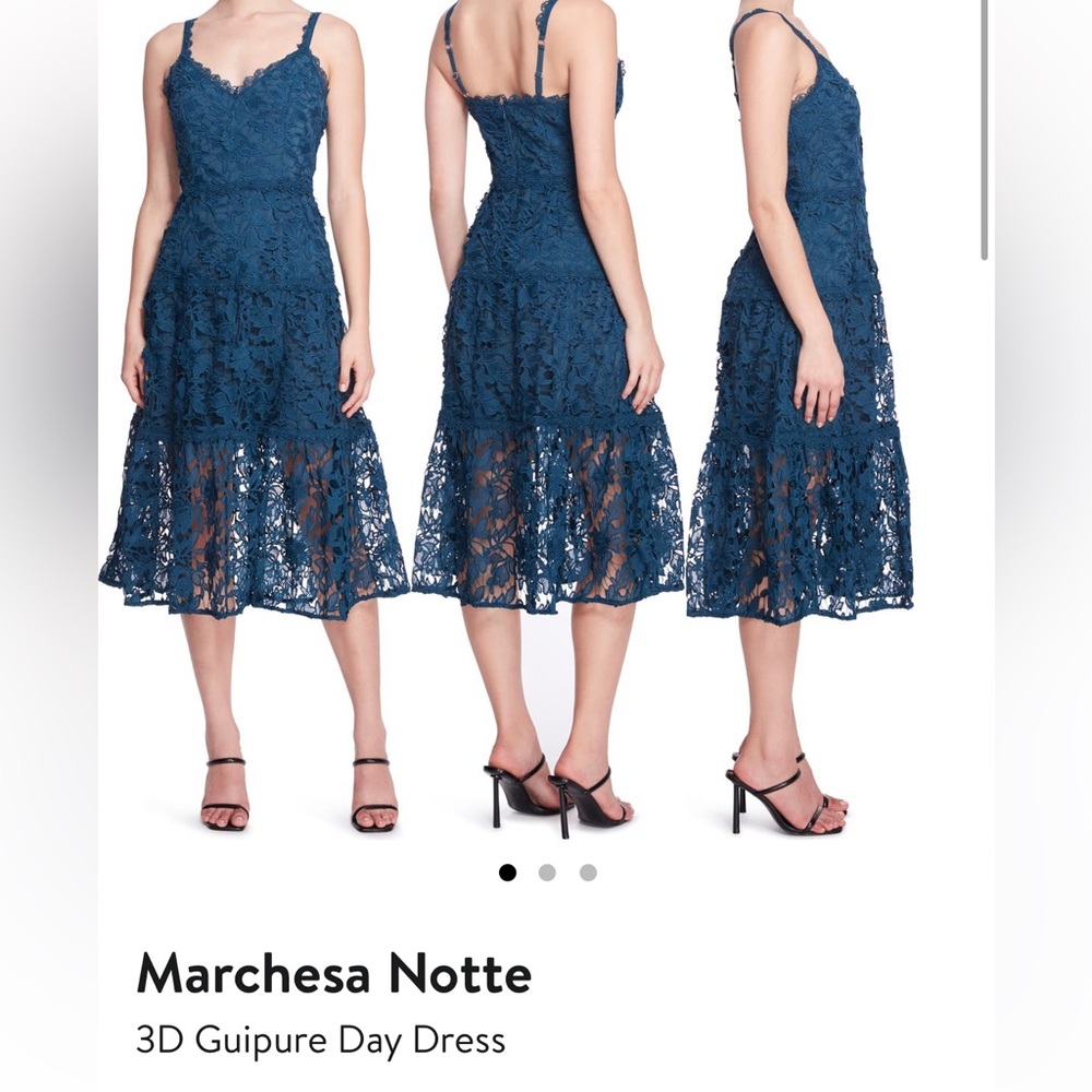 Marchesa Notte 3D Guipre day dress